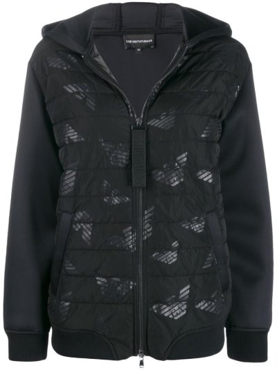 Chaquetas Ea7 Emporio Armani Encapuchado Padded Jacket Mujer Negras | P0VI6DYG