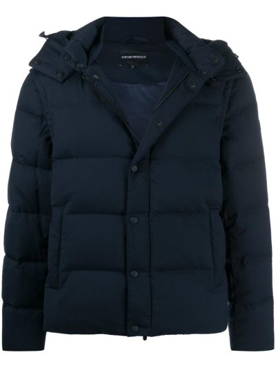 Chaquetas Armani Emporio Encapuchado Down Jackets Hombre Azules | I0269CKX