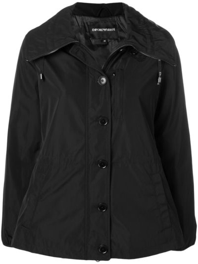 Chaquetas Armani Emporio Encapuchado Zip Up Mujer Negras | LQ6ALYRZ