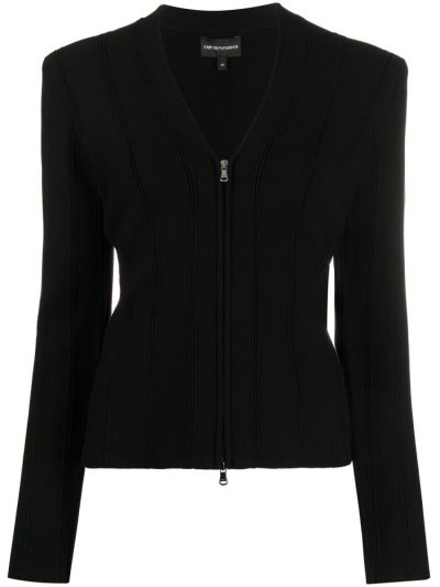 Chaquetas Armani Emporio Fitted Zipped Mujer Negras | J40W8PIN