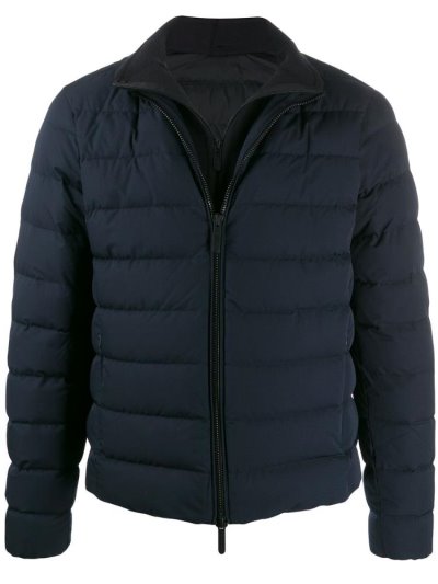 Chaquetas Armani Emporio Zipped Down Jackets Hombre Azules | CFUTQ4ZG