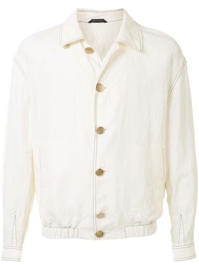 Chaquetas Giorgio Armani Contrast Stitched Hombre Blancas | SHQGJ00E