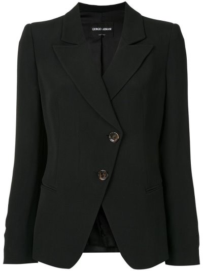 Chaquetas Giorgio Armani Off Centre Button Mujer Negras | 70HHK6LJ