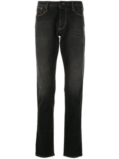 Jeans Armani Emporio High Rise Straight Leg Hombre Gris | N1CZWYIN