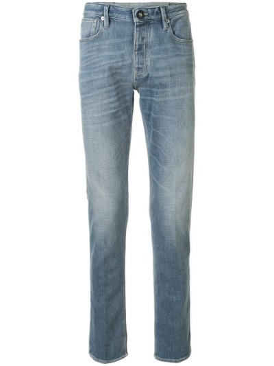 Jeans Armani Emporio Stonewashed Straight Leg Hombre Azules | 17ASHHZE