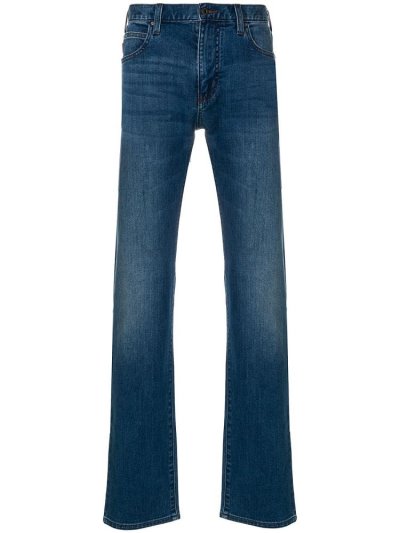 Jeans Armani Emporio Stonewashed Straight Leg Hombre Azules | 662LAXGM