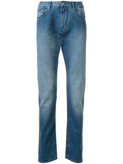 Jeans Armani Emporio Stonewashed Slim Fit Hombre Azules | FSQY1EN1