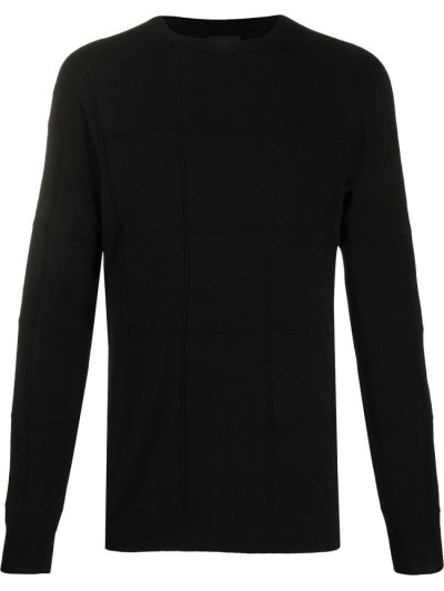 Jerséis Giorgio Armani Crew Neck Grid Hombre Negras | 6VPTH10O