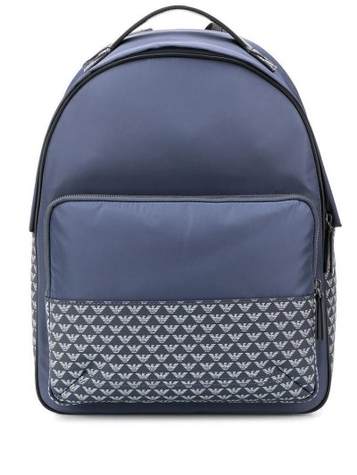 Mochilas Armani Emporio Monogram Print Hombre Azules | 13HH2LWV