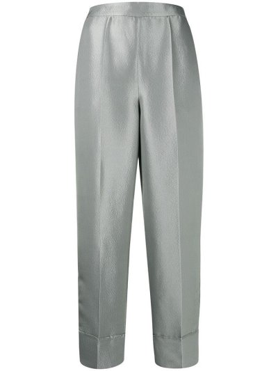 Pantalones Armani Emporio Metallic High Cintura Mujer Verde | XF2GS7XM