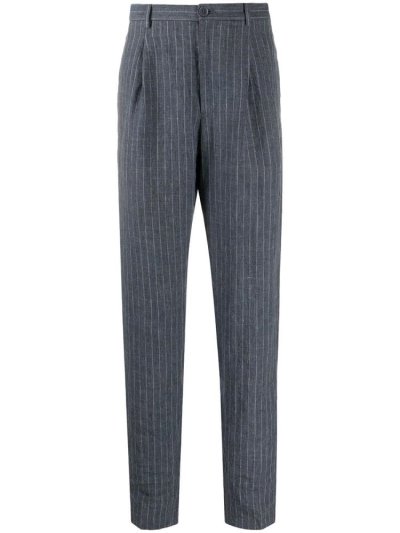 Pantalones Armani Emporio Pinstripe Straight Hombre Azules | PF6JGDZG