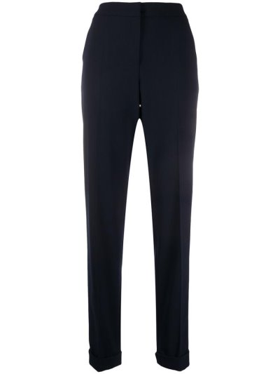 Pantalones Giorgio Armani High Waisted Mujer Azules | 2ZOOT9SO