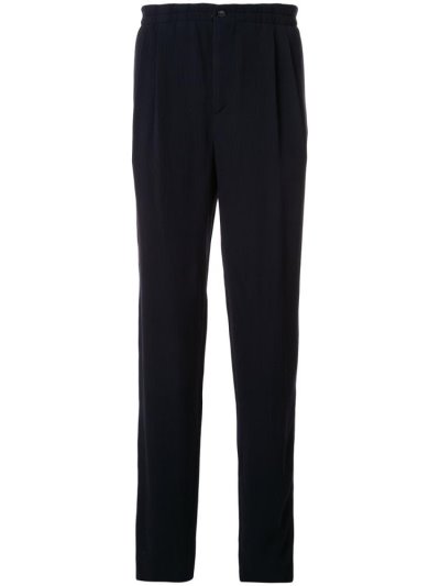 Pantalones Giorgio Armani High Waisted Ribbed Hombre Azules | 7SEJ80TO