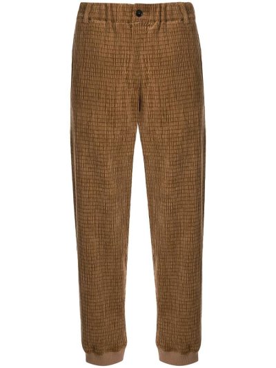 Pantalones Giorgio Armani Textured Straight Leg Hombre Marrones | WX9JCTHY