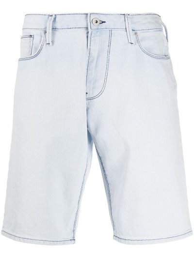 Pantalones Cortos Armani Emporio Mid Length Denim Hombre Azules | N3QW7MNA