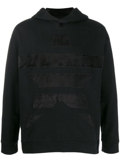 Sudadera Con Capucha Armani Emporio Star Embroidered Hombre Negras | FHGNREH1