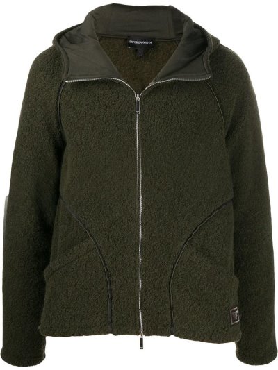 Sudadera Con Capucha Armani Emporio Contrast Trimmed Zip Up Hombre Verde | HS05T8PW