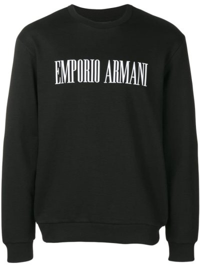 Sudaderas Armani Emporio Stop Wishing, Start Doing Hombre Negras | 0BO9TPFN