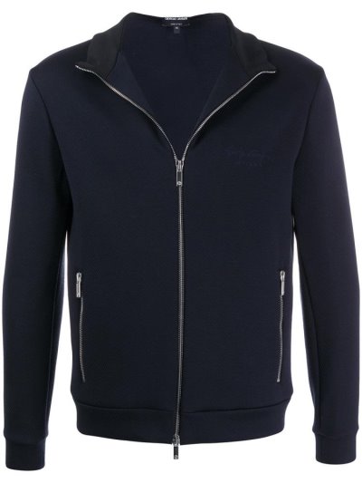 Sudaderas Giorgio Armani Zip Front Hombre Azules | 0NGX6M3Q