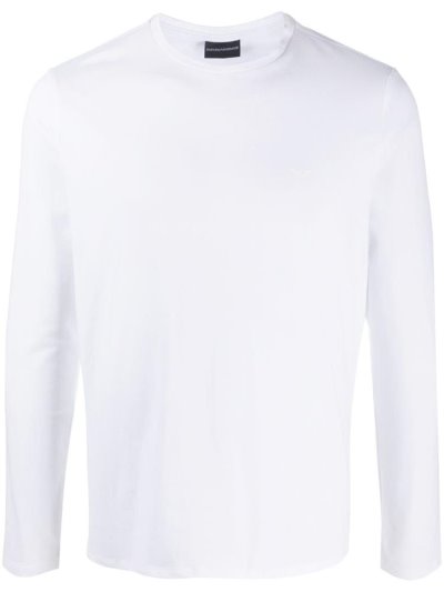 Tops Armani Emporio Crew Neck Long Sleeve Hombre Blancas | SY9MU0EY