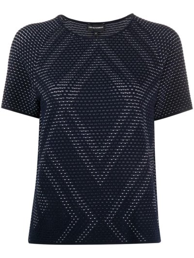 Tops Armani Emporio Perforated Knit Mujer Azules | A9PXTWA6