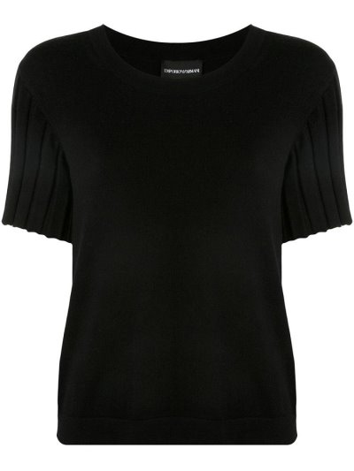 Tops Armani Emporio Ribbed Sleeves Knitted Mujer Negras | FDA5U65P