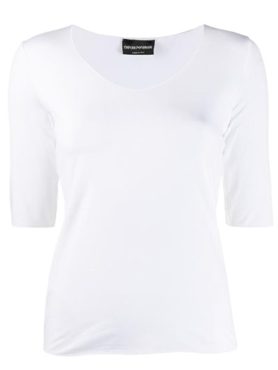 Tops Armani Emporio Slim Fit Knit Mujer Blancas | 6N421YN1