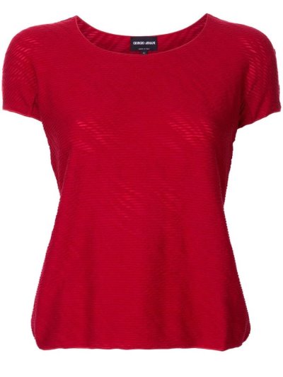 Tops Giorgio Armani Textured Knitted Mujer Rojas | 5Z6VYCE2