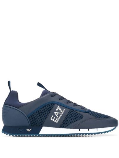 Zapatillas Ea7 Emporio Armani Side Logo Hombre Azules | 9ZA5YTSK