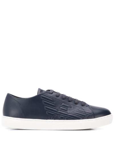 Zapatillas Armani Emporio Embossed Logo Hombre Azules | LLH4430N