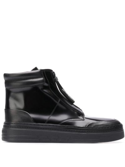 Zapatillas Armani Emporio Hi Top Zipped Hombre Negras | 7XW3SA3X