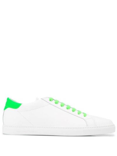 Zapatillas Armani Emporio Neon Trimmed Low Top Hombre Blancas | Y7QWHSI7