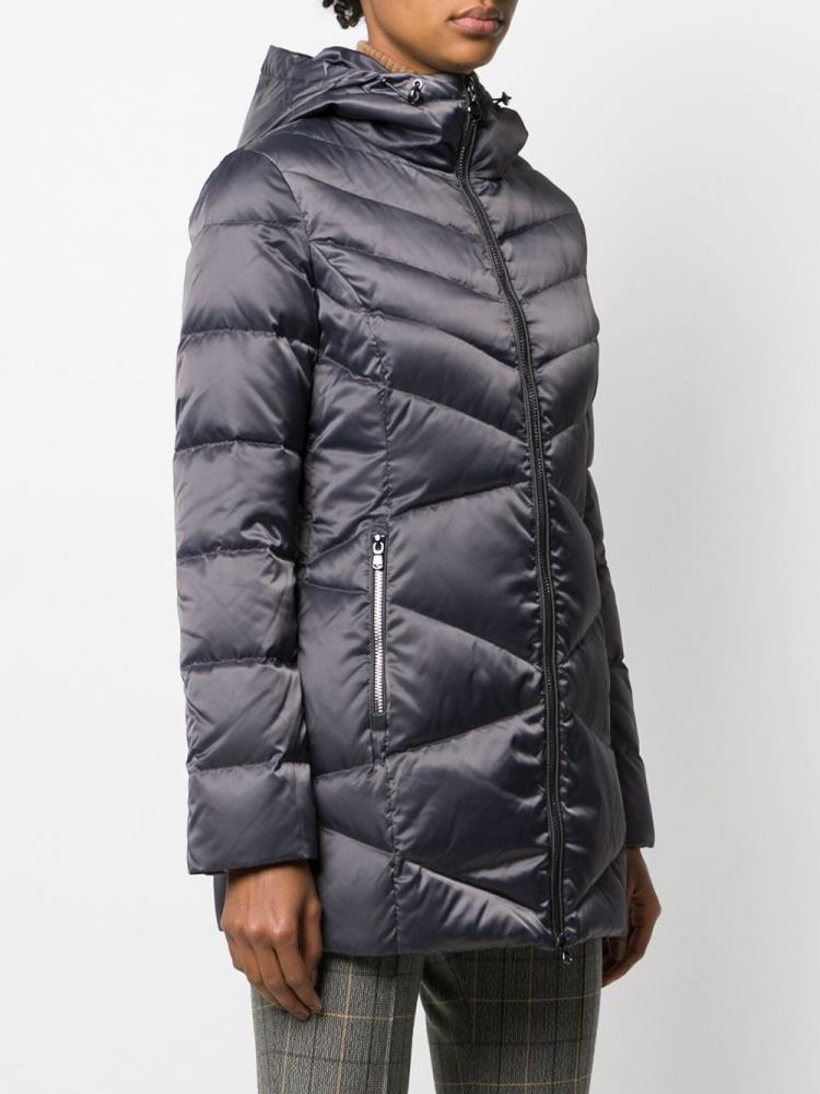 Abrigos Ea7 Emporio Armani Encapuchado Down Coat Mujer Gris | 1KF4M9SH