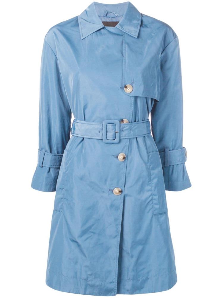 Abrigos Armani Emporio Double Breasted Trench Coat Mujer Azules | MTMW8TMX