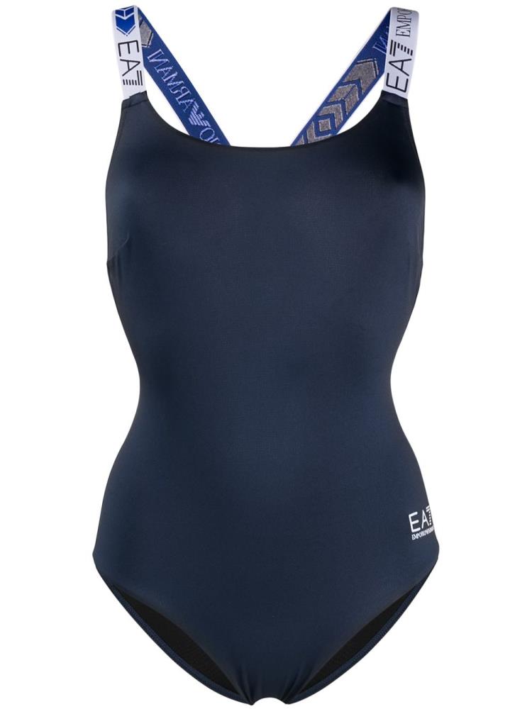 Bañadores Ea7 Emporio Armani Logo Correa One Piece Mujer Negras | 2NWCI55I