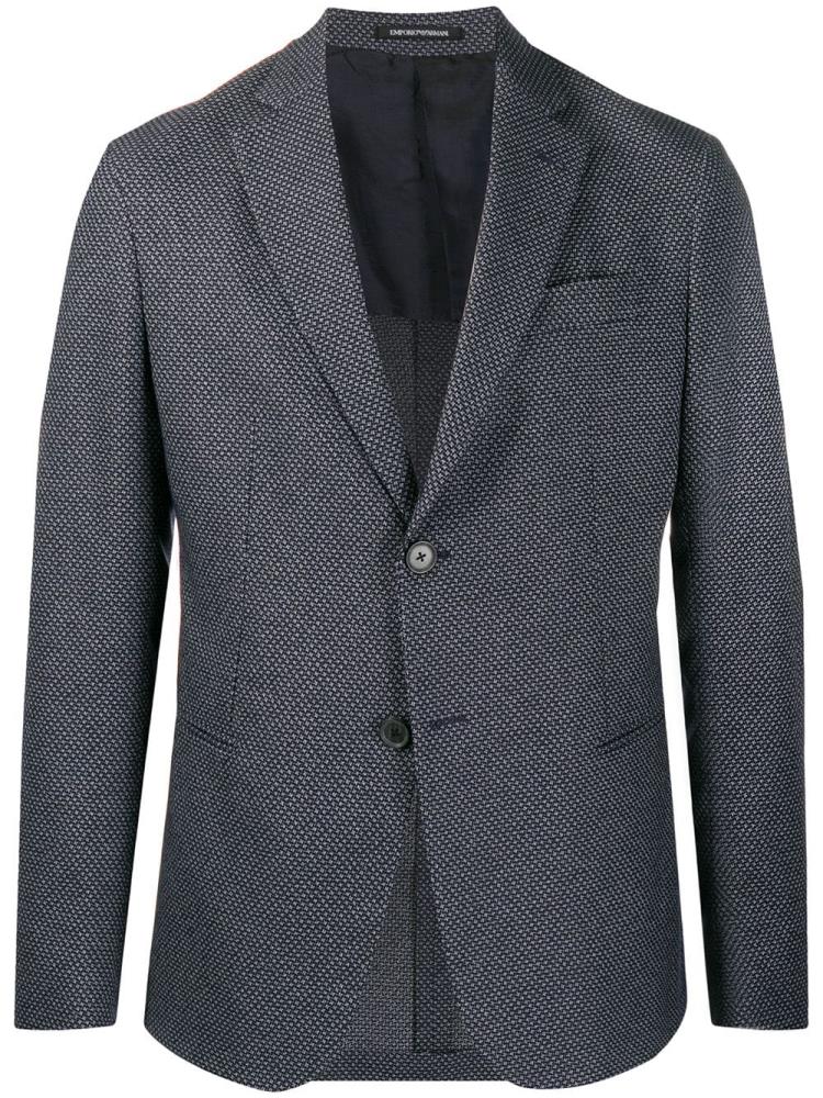 Blazers Armani Emporio All Over Patterned Tailored Hombre Azules | Q91C88AU