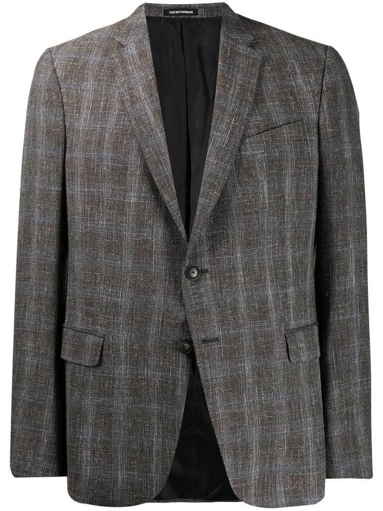 Blazers Armani Emporio Checked Hombre Marrones | 27YZOPGY