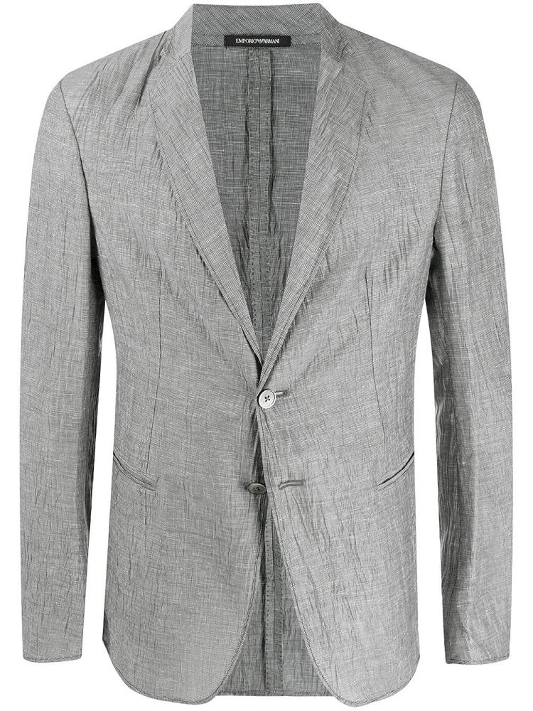 Blazers Armani Emporio Crinkled Check Hombre Gris Negras | 97I436JH