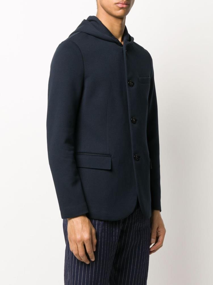 Blazers Armani Emporio Encapuchado Hombre Azules | NUJ5TS1G