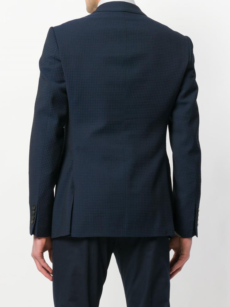 Blazers Armani Emporio Fine Check Hombre Negras Azules | BKLFN8MD