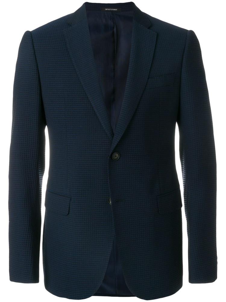 Blazers Armani Emporio Fine Check Hombre Negras Azules | BKLFN8MD