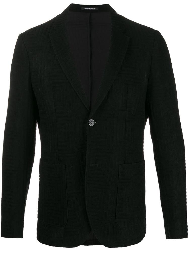 Blazers Armani Emporio Geometric Knit Hombre Negras | F13QGAJO