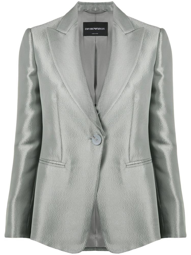 Blazers Armani Emporio Metallic One Button Mujer Verde | EDR0JYU3