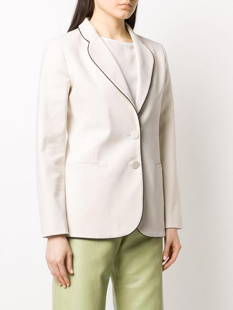 Blazers Armani Emporio Piped Single Breasted Mujer Beige | OS16O7SS