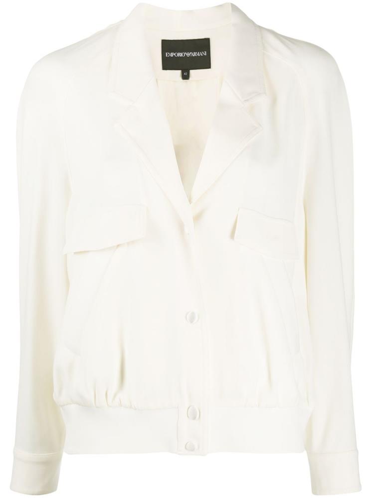 Blazers Armani Emporio Relaxed Fit Mujer Blancas | EEMSSOWK