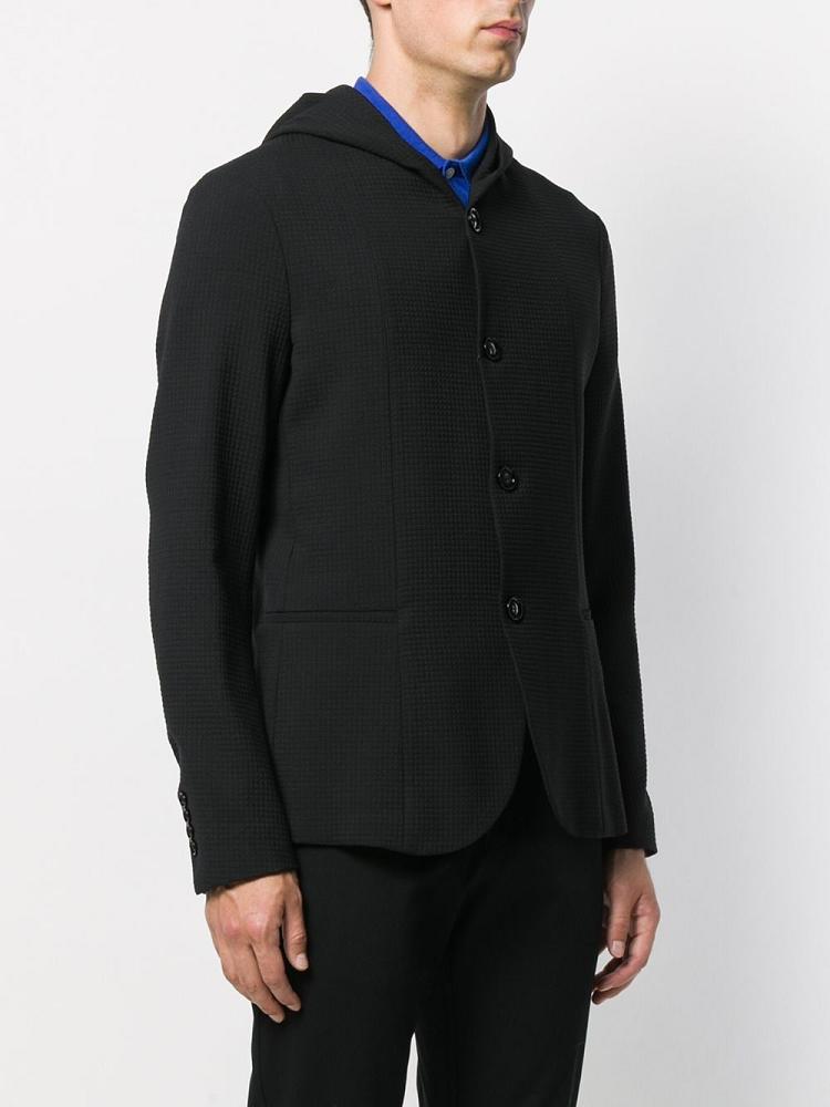 Blazers Armani Emporio Textured Casuales Hombre Negras | 53ZOEI09