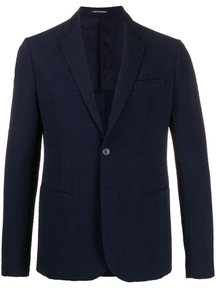 Blazers Armani Emporio Textured Single Breasted Hombre Azules | RA068ELZ