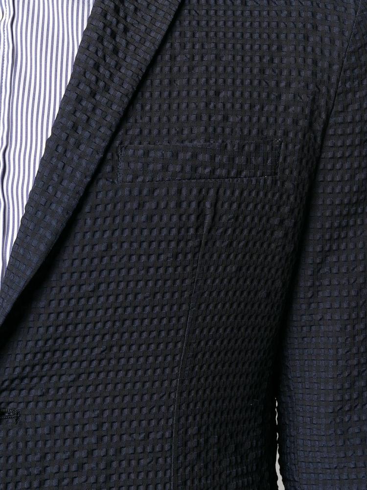 Blazers Armani Emporio Waffle Textured Single Breasted Hombre Azules | N91XSSXW