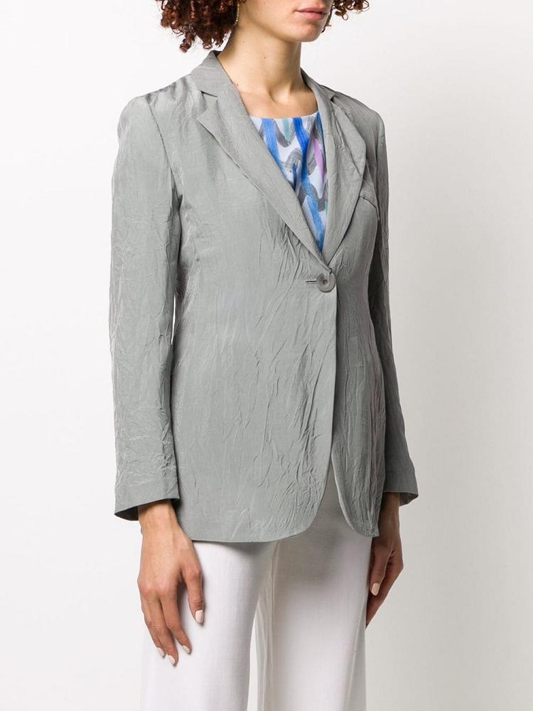 Blazers Armani Emporio Wrinkle Effect Mujer Gris | HTL03UVK