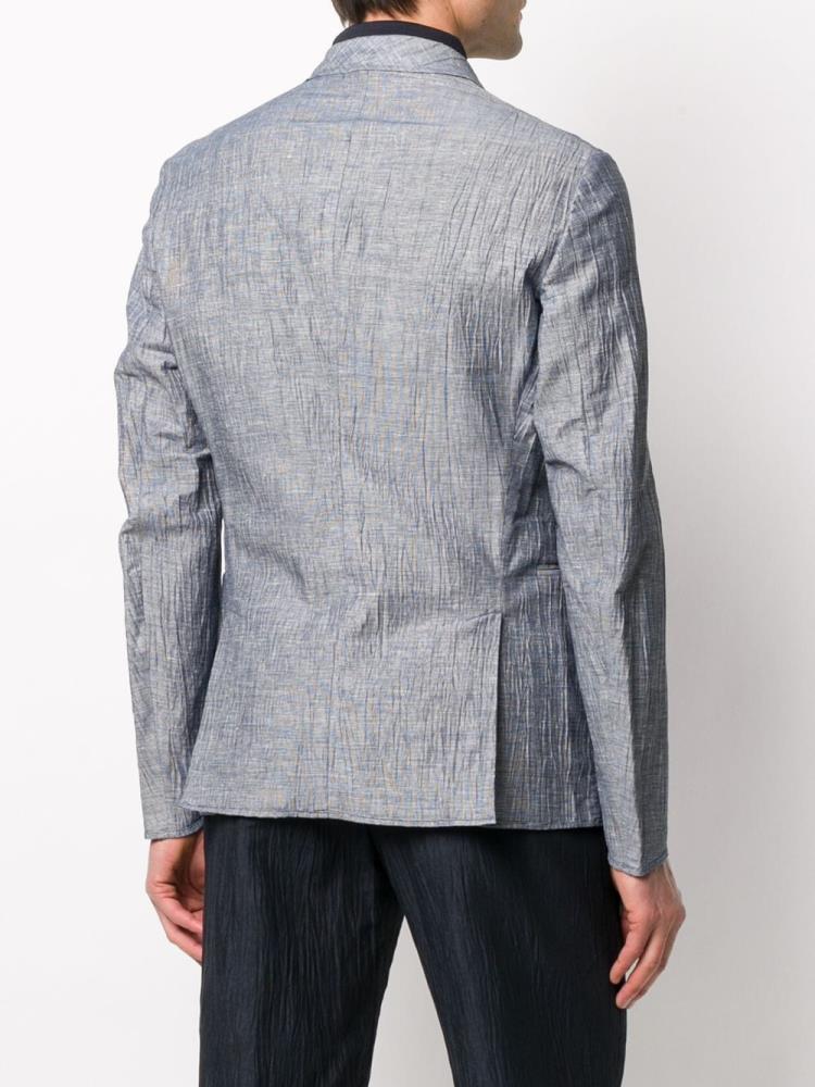 Blazers Armani Emporio Wrinkled Micro Check Hombre Azules | 605RN56B